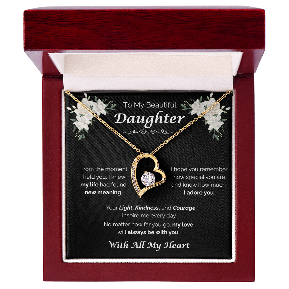 To My Beautiful Daughter — My Love Is Always With You, Forever Love Necklace