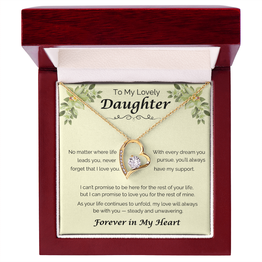To My Lovely Daughter — Never Forget That I Love You, Forever Love Necklace