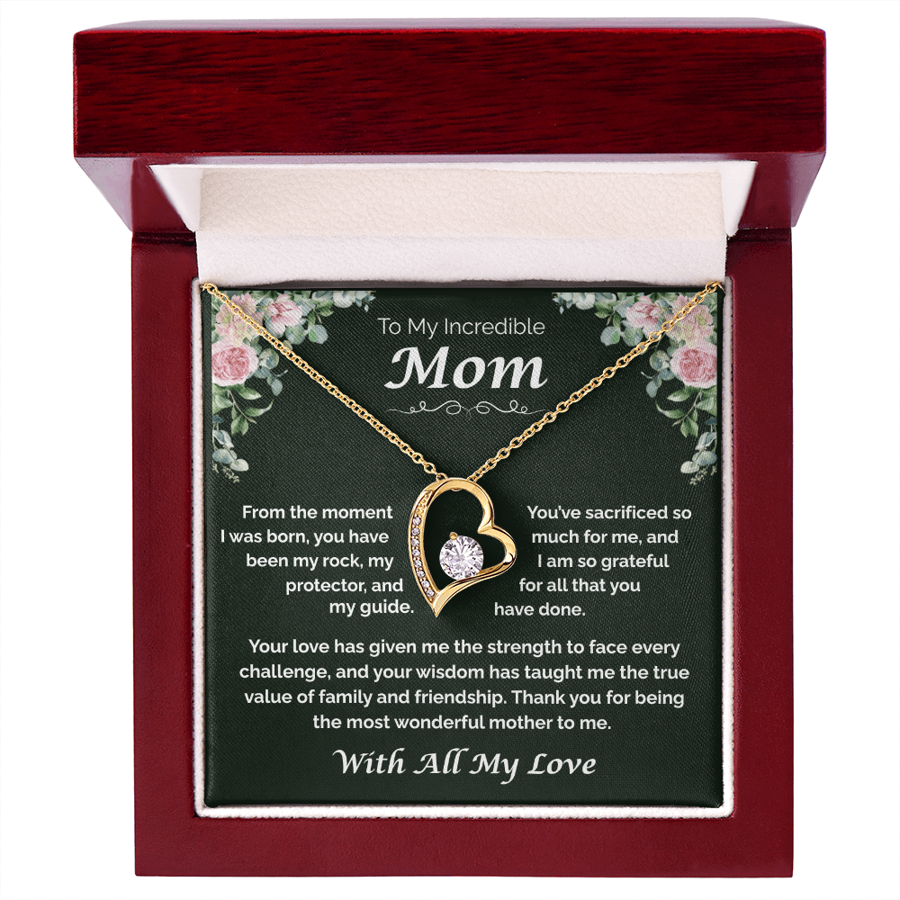 To My Incredible Mom — The Heart That Raised Me, Forever Love Necklace