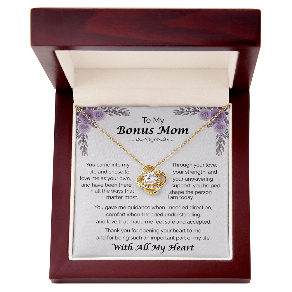 To My Bonus Mom — You Chose to Love Me, Love Knot Necklace
