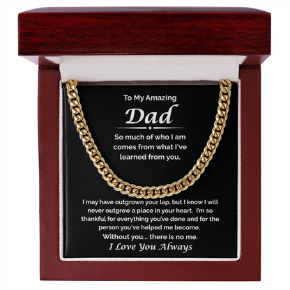To My Amazing Dad — Always Your Little One, Cuban Link Chain