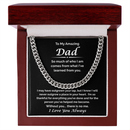 To My Amazing Dad — Always Your Little One, Cuban Link Chain