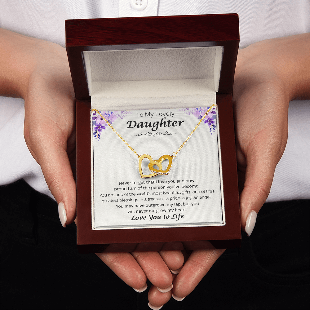 To My Lovely Daughter  — My Greatest Blessing, Interlocking Love Necklace