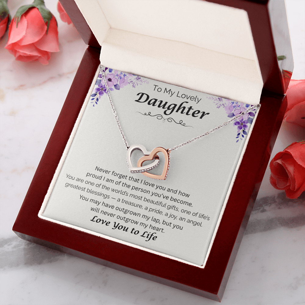 To My Lovely Daughter  — My Greatest Blessing, Interlocking Love Necklace