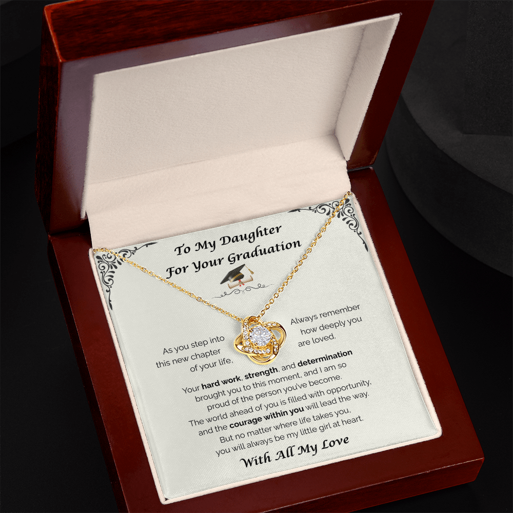 To My Daughter, For Your Graduation — Your Next Chapter Begins, Love Knot Necklace