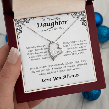 To My Lovely Daughter — Always In My Heart, Forever Love Necklace