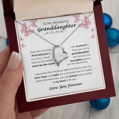 To My Wonderful Granddaughter — A Piece of My Heart, Forever Love Necklace