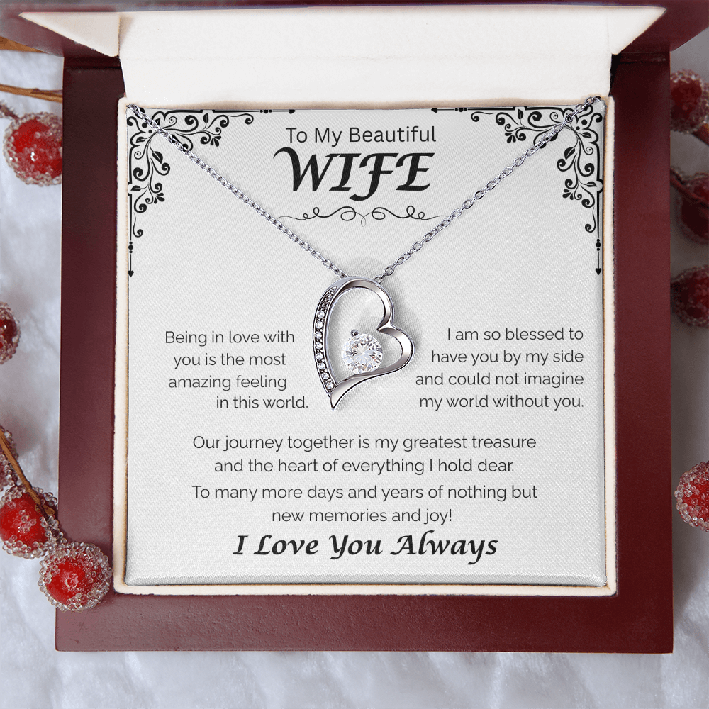 To My Beautiful Wife — My Greatest Treasure, Forever Love Necklace