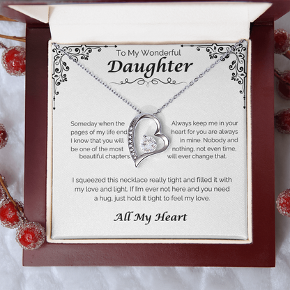 To My Wonderful Daughter — Always In My Heart, Forever Love Necklace
