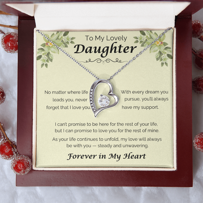 To My Lovely Daughter — Never Forget That I Love You, Forever Love Necklace