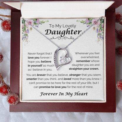 To My Lovely Daughter — Never Forget You Are Loved,  Forever Love Necklace
