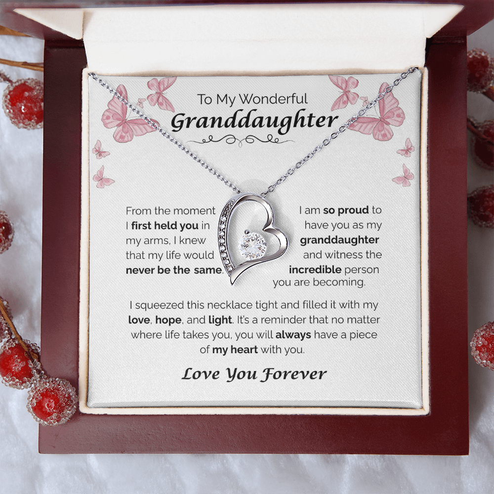 To My Wonderful Granddaughter — A Piece of My Heart, Forever Love Necklace