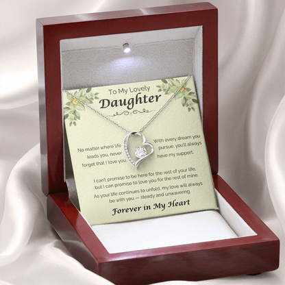 To My Lovely Daughter — Never Forget That I Love You, Forever Love Necklace