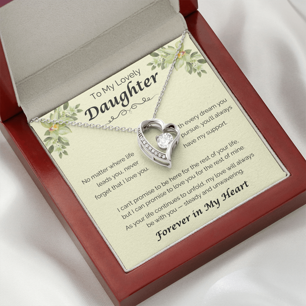To My Lovely Daughter — Never Forget That I Love You, Forever Love Necklace