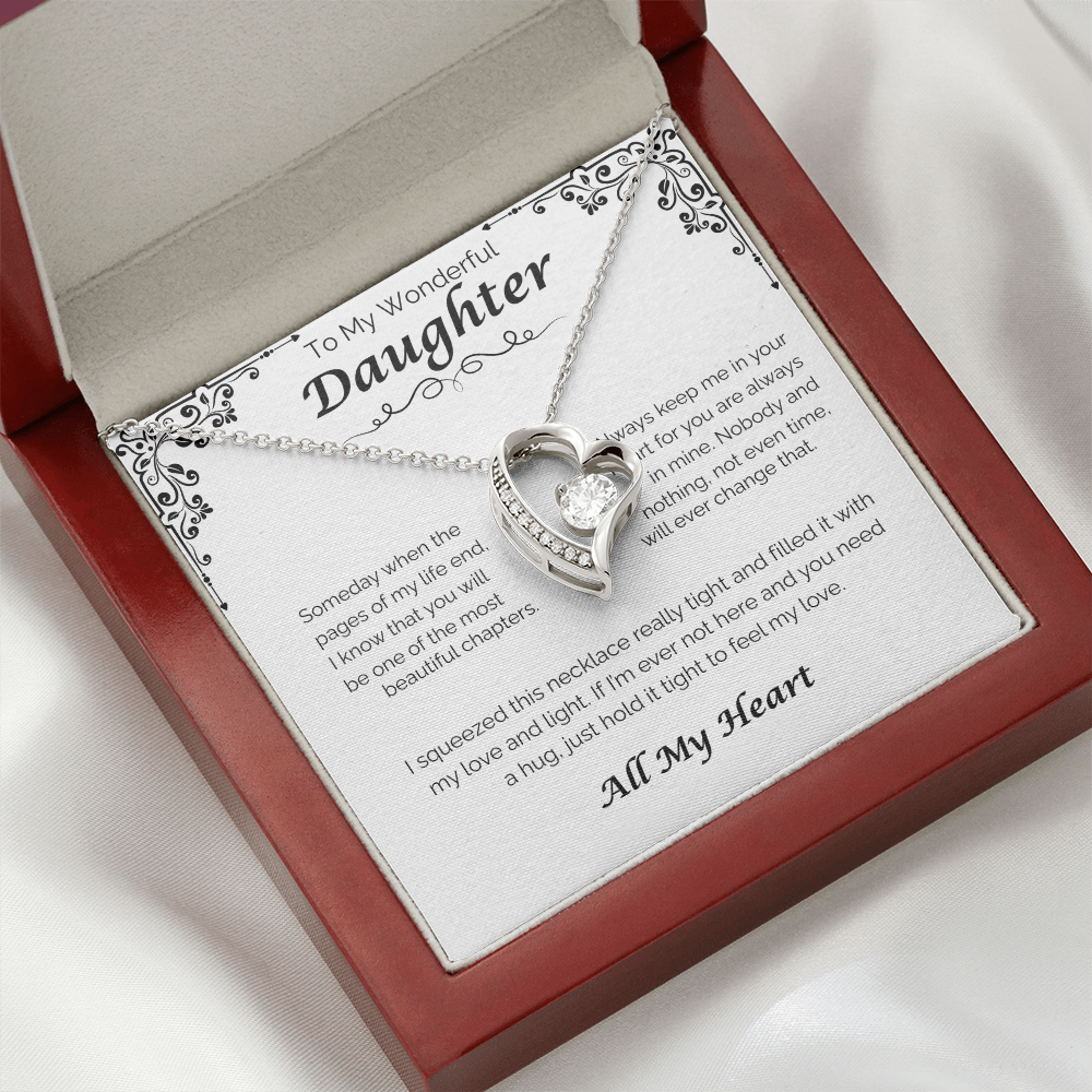 To My Wonderful Daughter — Always In My Heart, Forever Love Necklace