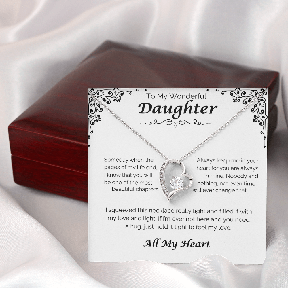 To My Wonderful Daughter — Always In My Heart, Forever Love Necklace
