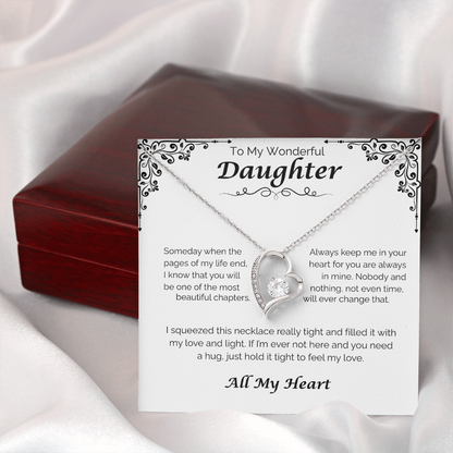 To My Wonderful Daughter — Always In My Heart, Forever Love Necklace