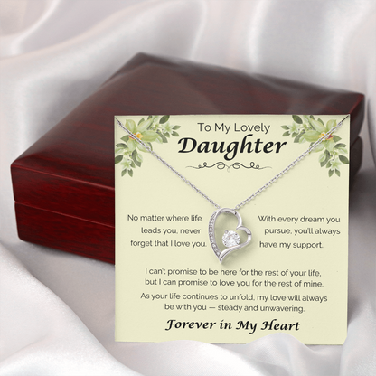 To My Lovely Daughter — Never Forget That I Love You, Forever Love Necklace