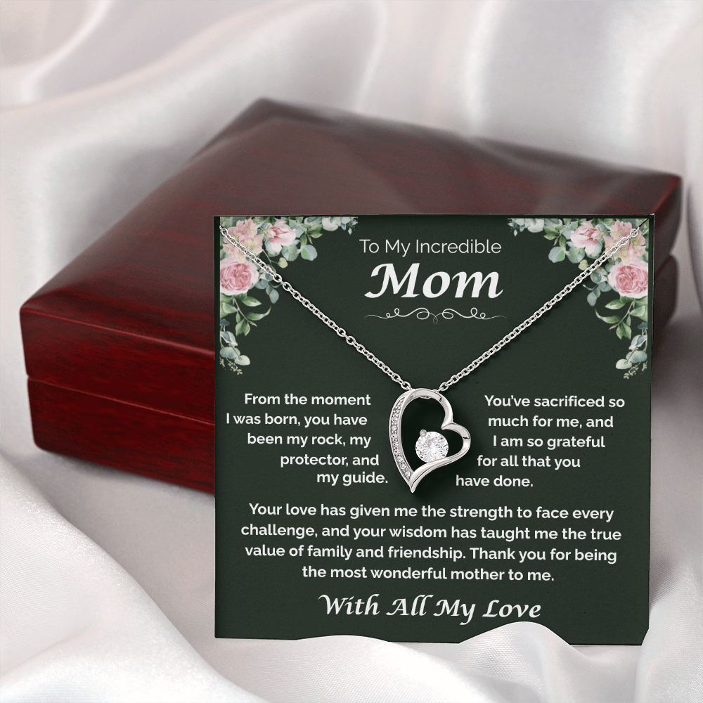 To My Incredible Mom — The Heart That Raised Me, Forever Love Necklace