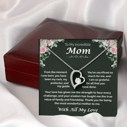 To My Incredible Mom — The Heart That Raised Me, Forever Love Necklace
