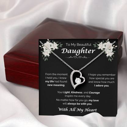 To My Beautiful Daughter — My Love Is Always With You, Forever Love Necklace