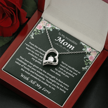 To My Incredible Mom — The Heart That Raised Me, Forever Love Necklace