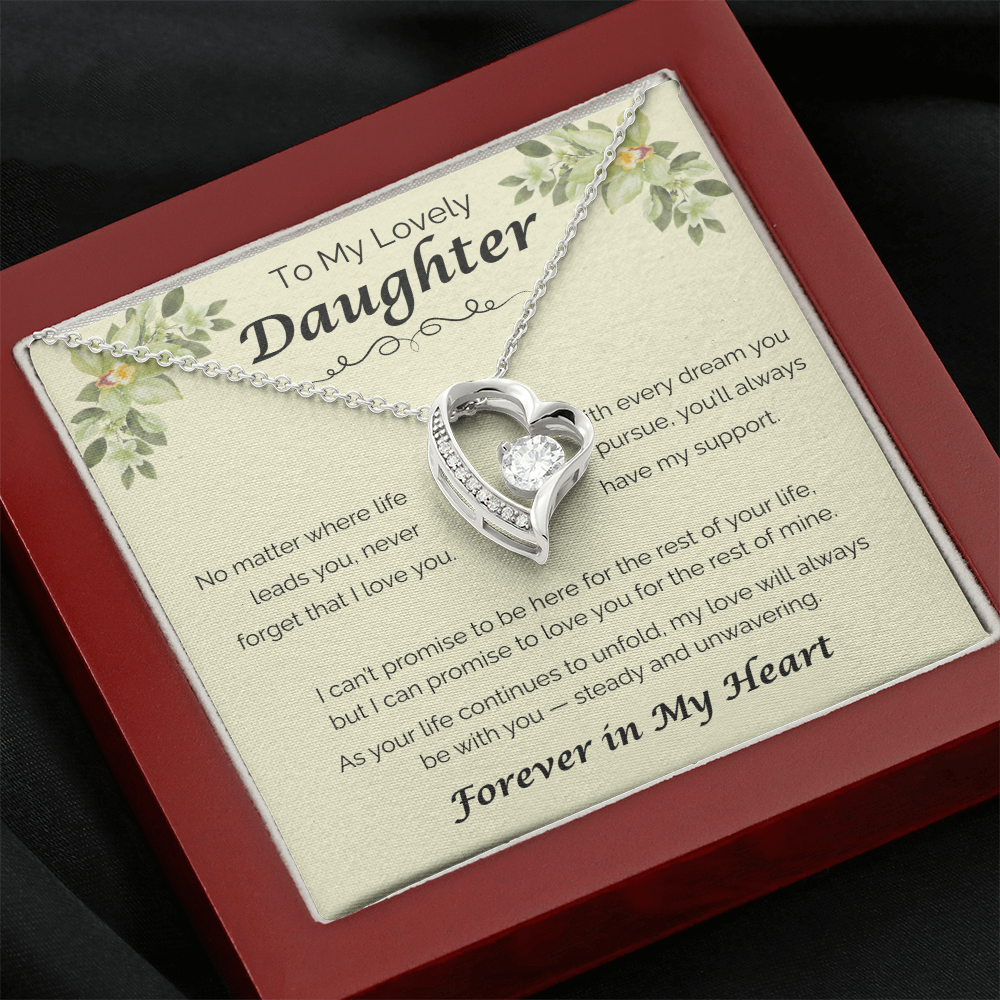 To My Lovely Daughter — Never Forget That I Love You, Forever Love Necklace