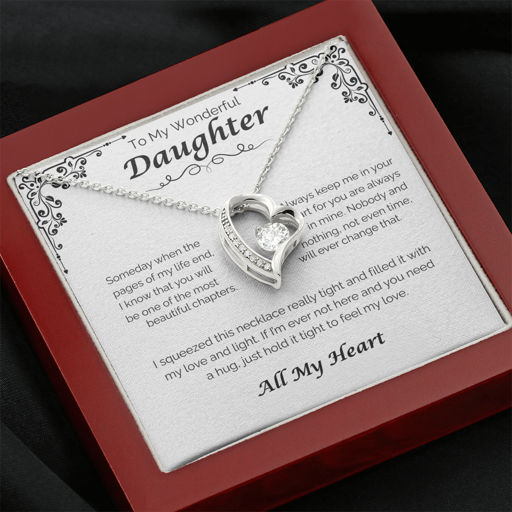 To My Wonderful Daughter — Always In My Heart, Forever Love Necklace