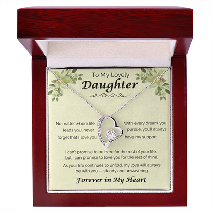 To My Lovely Daughter — Never Forget That I Love You, Forever Love Necklace