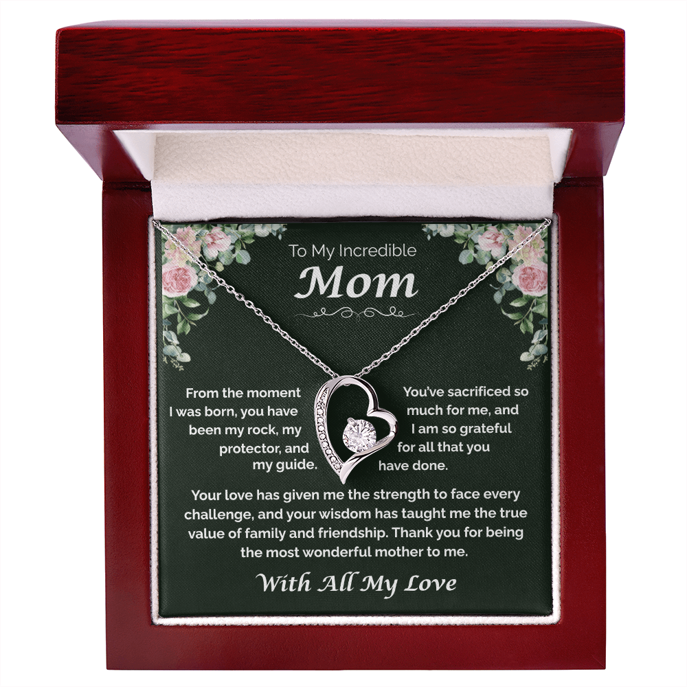 To My Incredible Mom — The Heart That Raised Me, Forever Love Necklace