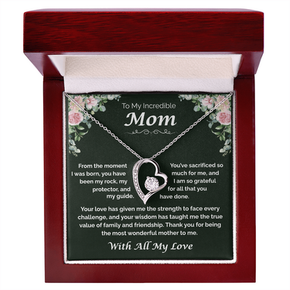 To My Incredible Mom — The Heart That Raised Me, Forever Love Necklace