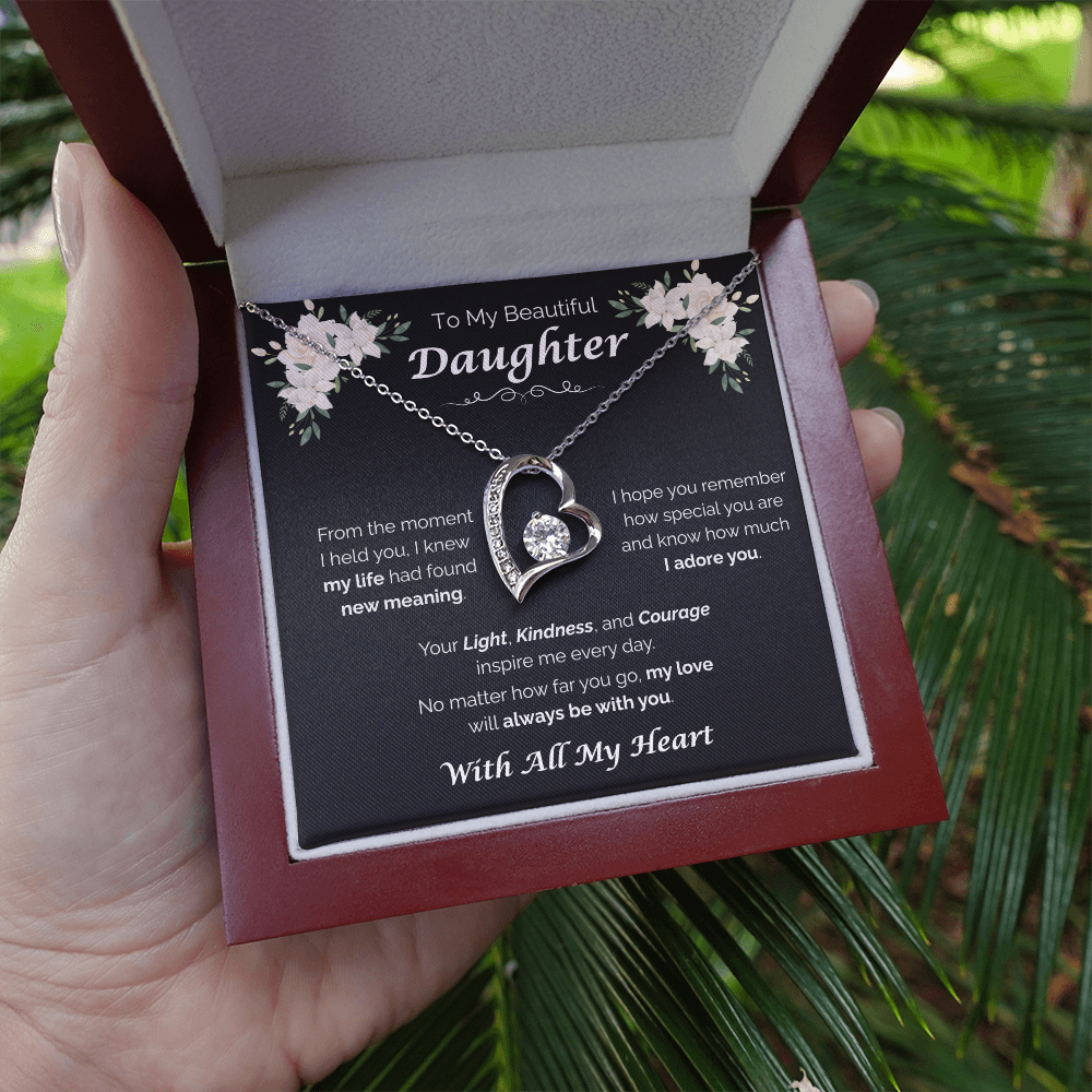 To My Beautiful Daughter — My Love Is Always With You, Forever Love Necklace