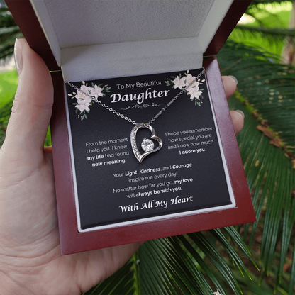 To My Beautiful Daughter — My Love Is Always With You, Forever Love Necklace