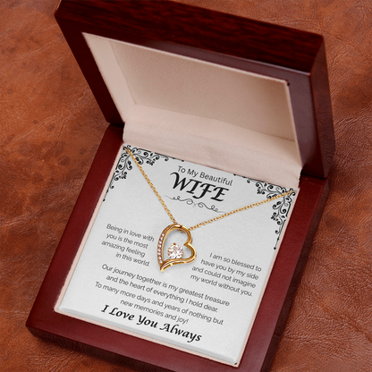 To My Beautiful Wife — My Greatest Treasure, Forever Love Necklace