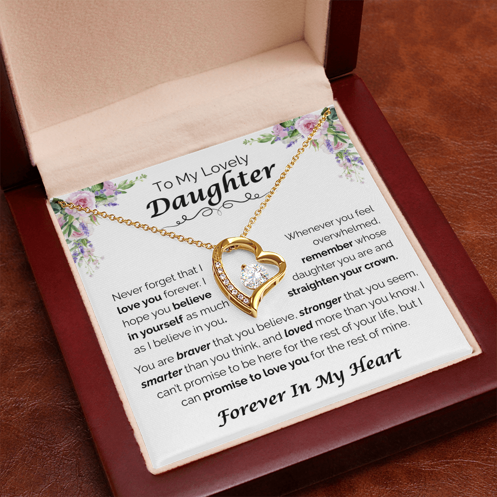 To My Lovely Daughter — Never Forget You Are Loved,  Forever Love Necklace
