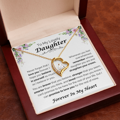 To My Lovely Daughter — Never Forget You Are Loved,  Forever Love Necklace