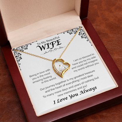 To My Beautiful Wife — My Greatest Treasure, Forever Love Necklace