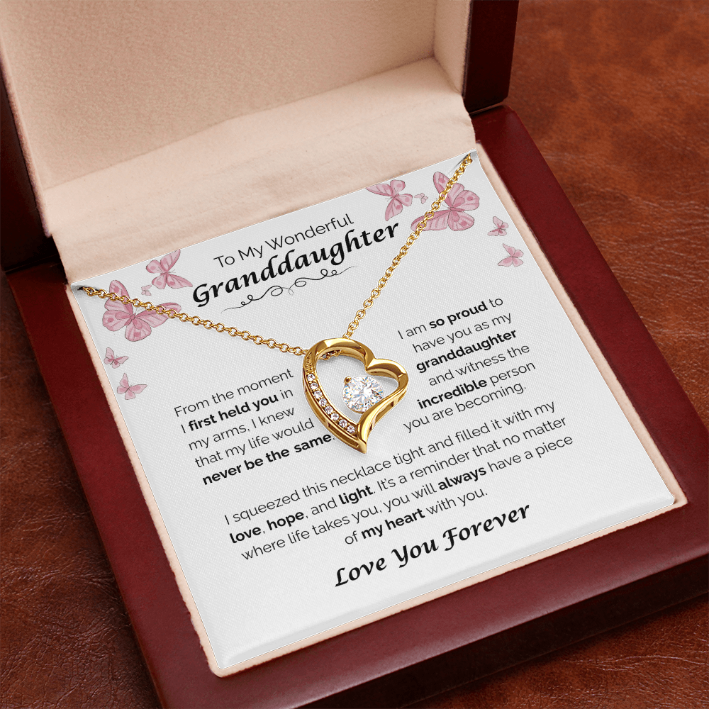 To My Wonderful Granddaughter — A Piece of My Heart, Forever Love Necklace