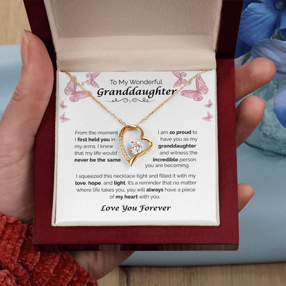 To My Wonderful Granddaughter — A Piece of My Heart, Forever Love Necklace