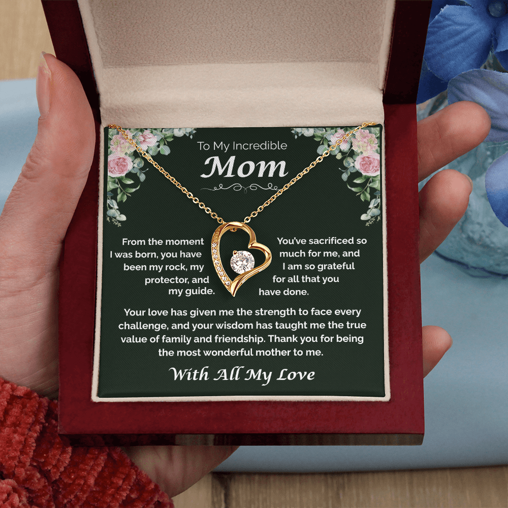 To My Incredible Mom — The Heart That Raised Me, Forever Love Necklace