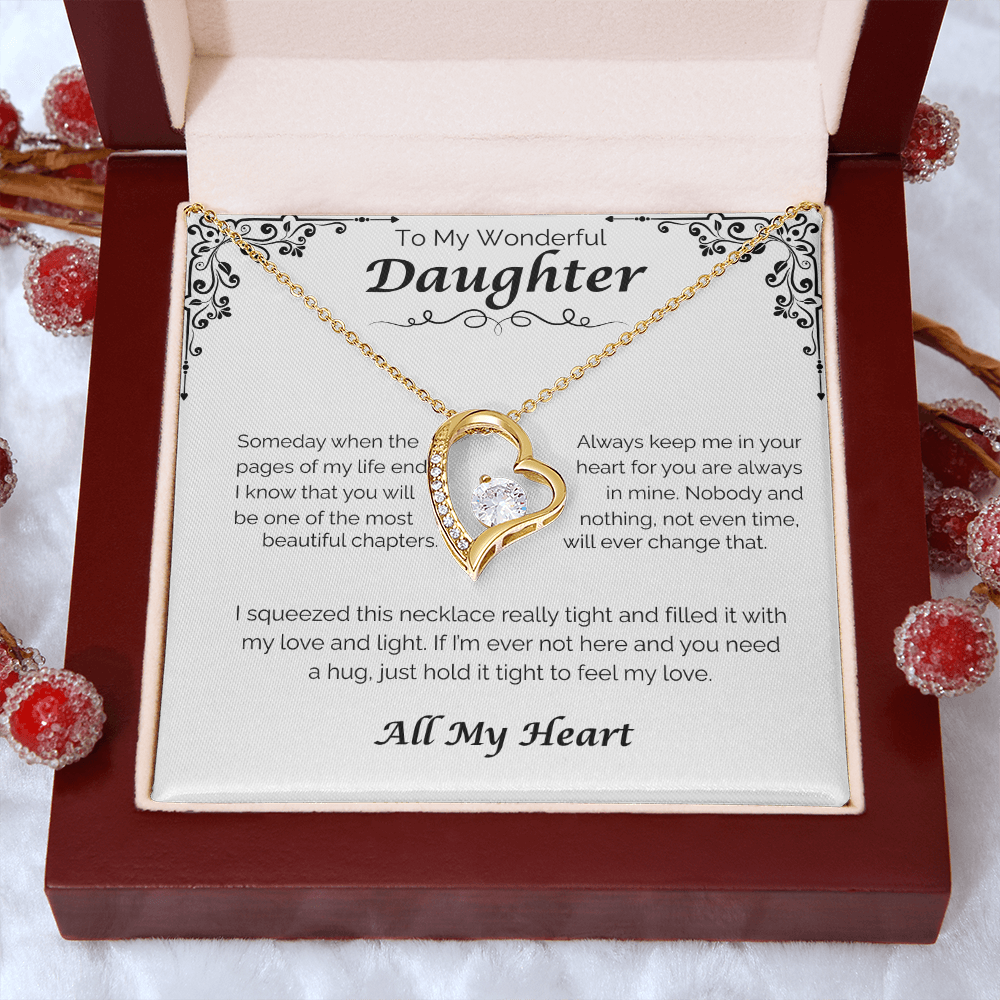 To My Wonderful Daughter — Always In My Heart, Forever Love Necklace