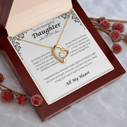 To My Wonderful Daughter — Always In My Heart, Forever Love Necklace
