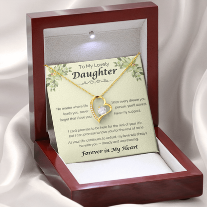 To My Lovely Daughter — Never Forget That I Love You, Forever Love Necklace