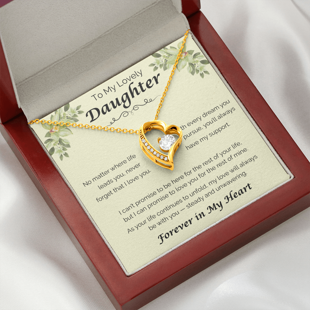 To My Lovely Daughter — Never Forget That I Love You, Forever Love Necklace