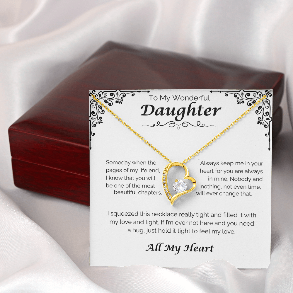 To My Wonderful Daughter — Always In My Heart, Forever Love Necklace