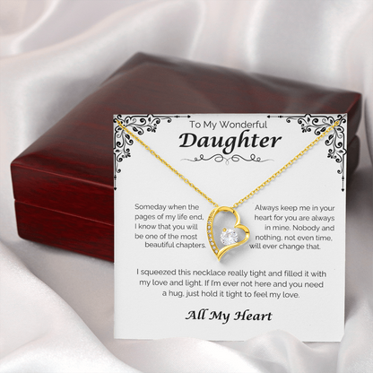 To My Wonderful Daughter — Always In My Heart, Forever Love Necklace