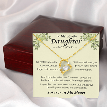 To My Lovely Daughter — Never Forget That I Love You, Forever Love Necklace