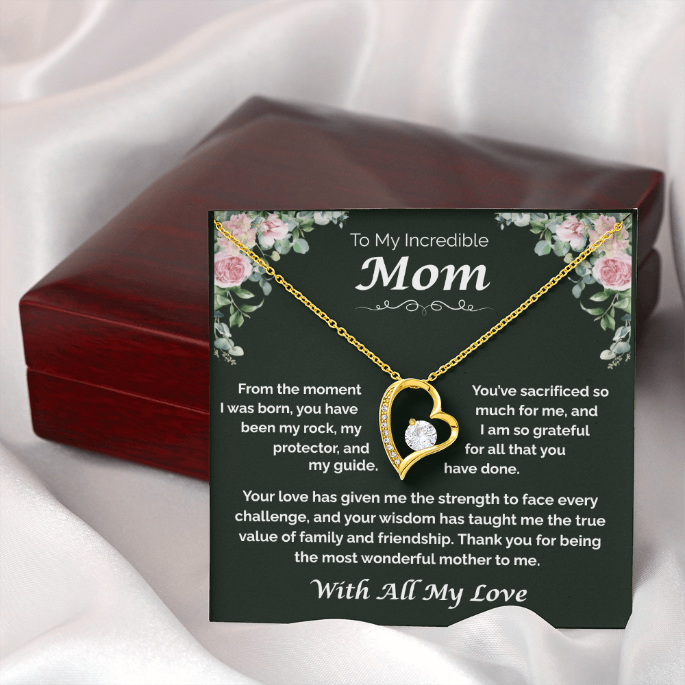 To My Incredible Mom — The Heart That Raised Me, Forever Love Necklace