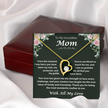 To My Incredible Mom — The Heart That Raised Me, Forever Love Necklace