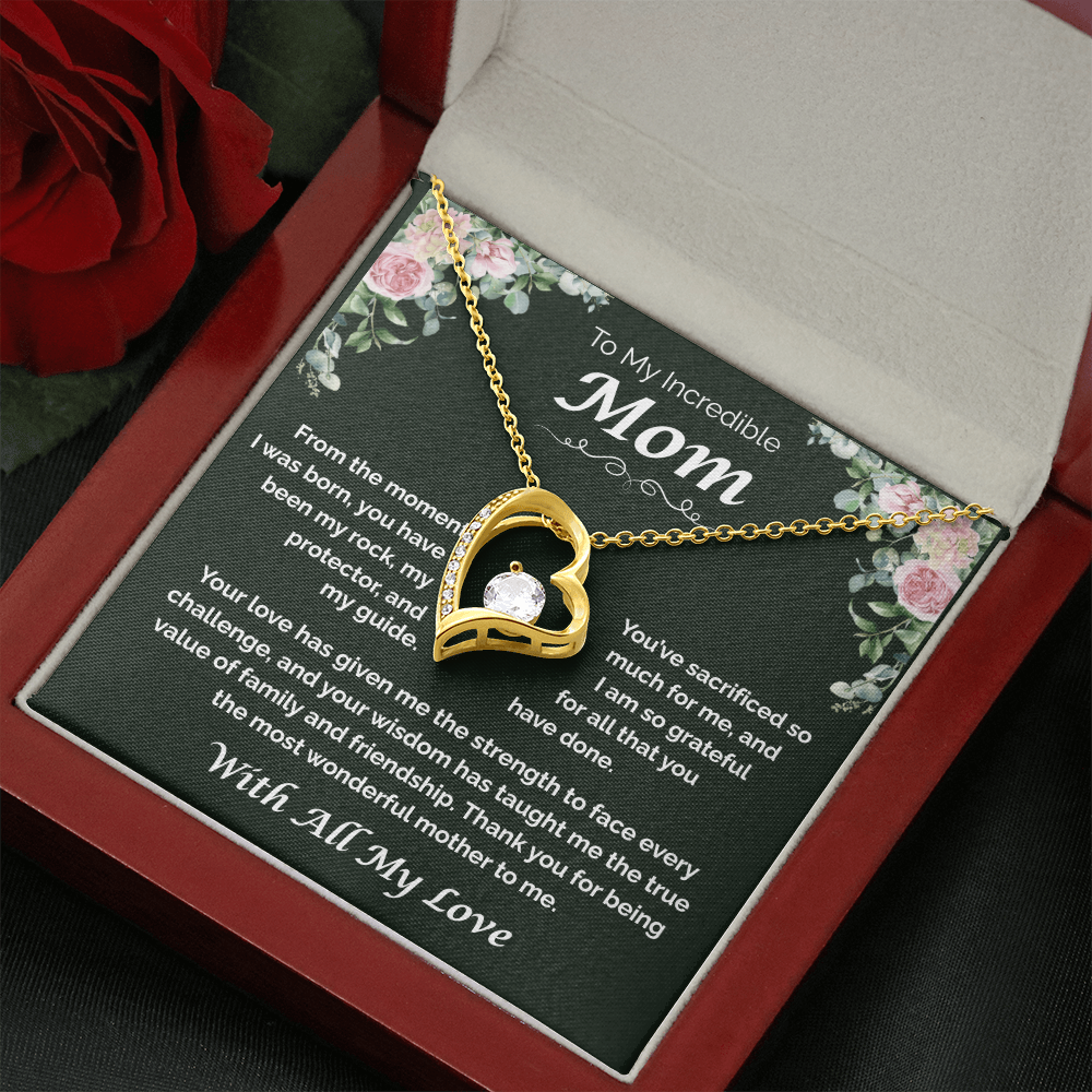 To My Incredible Mom — The Heart That Raised Me, Forever Love Necklace